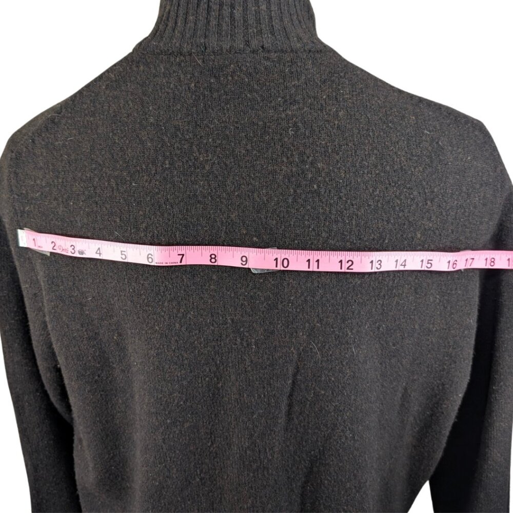 J.Crew Men's Large Brown Lambs Wool 1/4 Zip Pullover Sweater - Picture 6 of 8